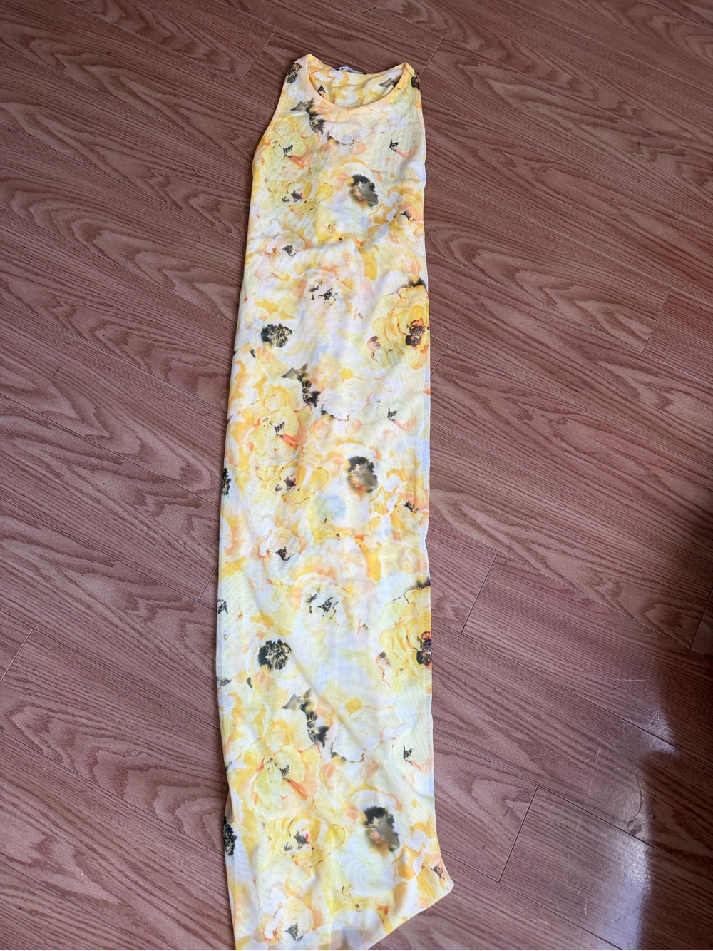 NWOT Zara Yellow Floral Maxi Dress